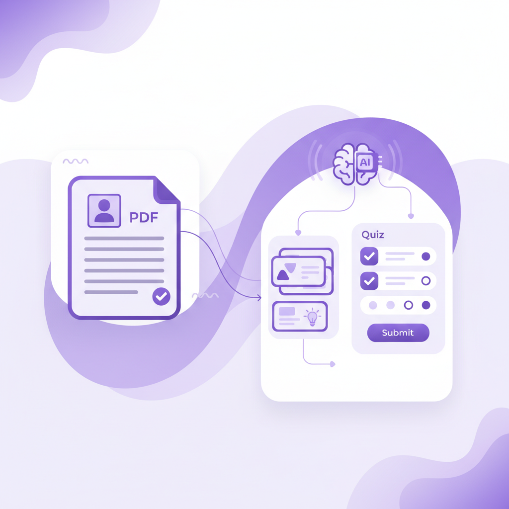 AI homework help converting PDF notes into interactive flashcards and quizzes