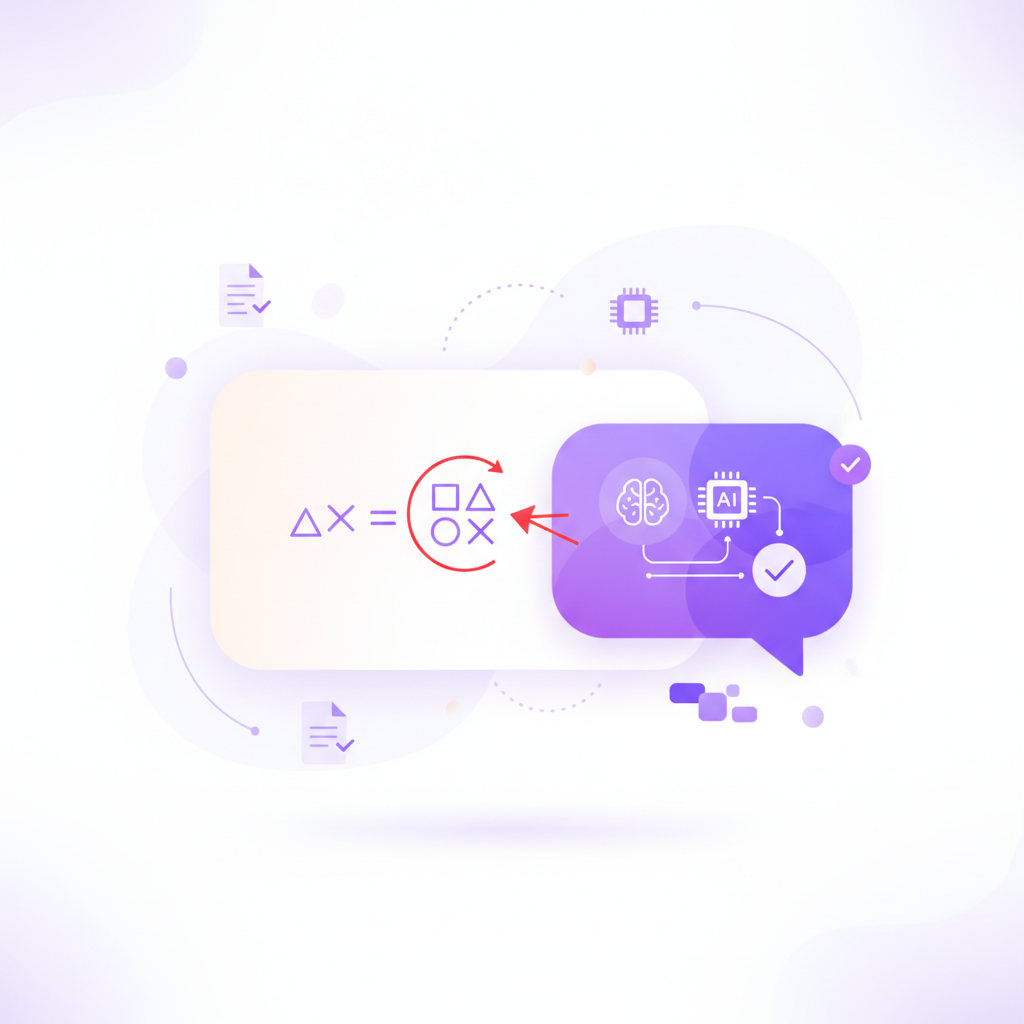 A close-up of a digital canvas showing a math problem with a specific step highlighted in red by an AI tutor, alongside a chat bubble explaining the error